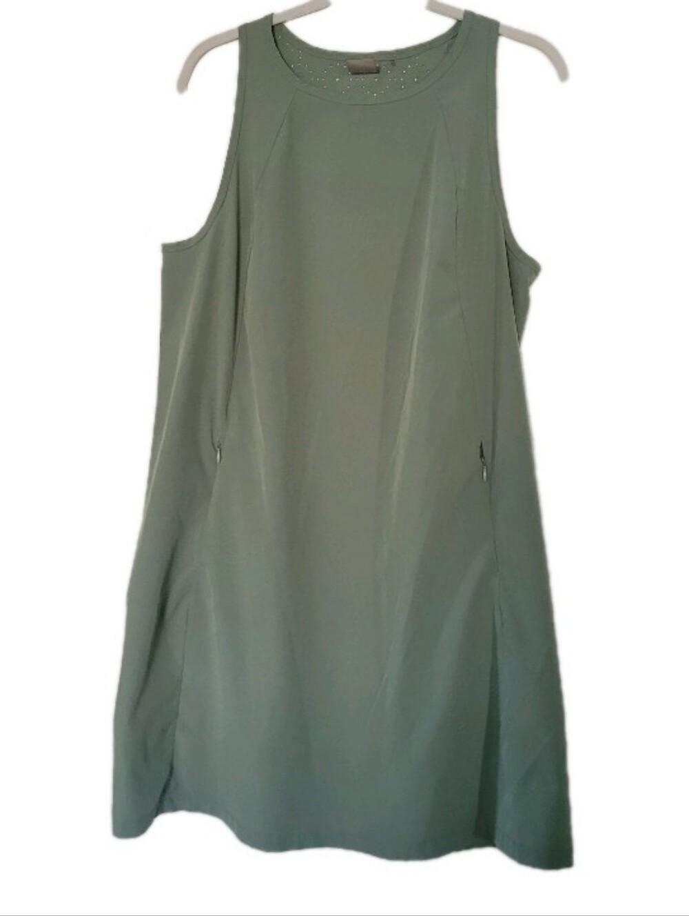 Gerry UPF 50+ Sun Dress Women Large Green Sleeveless Quick Dry Outdoor Hiking